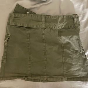 Army green garage cargo skirt